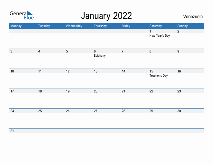 Fillable January 2022 Calendar