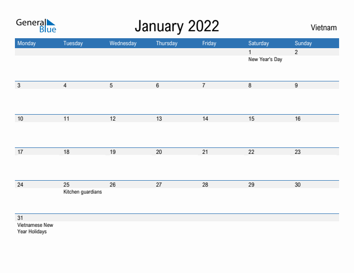 Fillable January 2022 Calendar