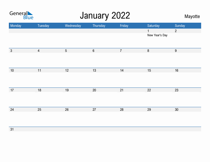 Fillable January 2022 Calendar