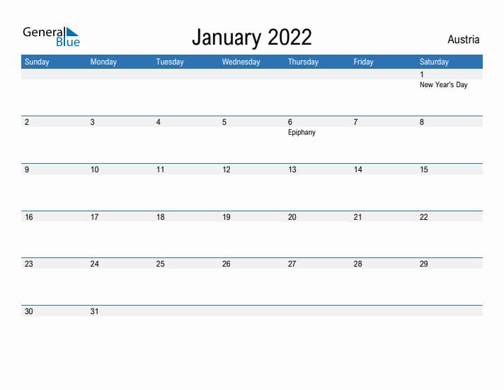 Fillable January 2022 Calendar