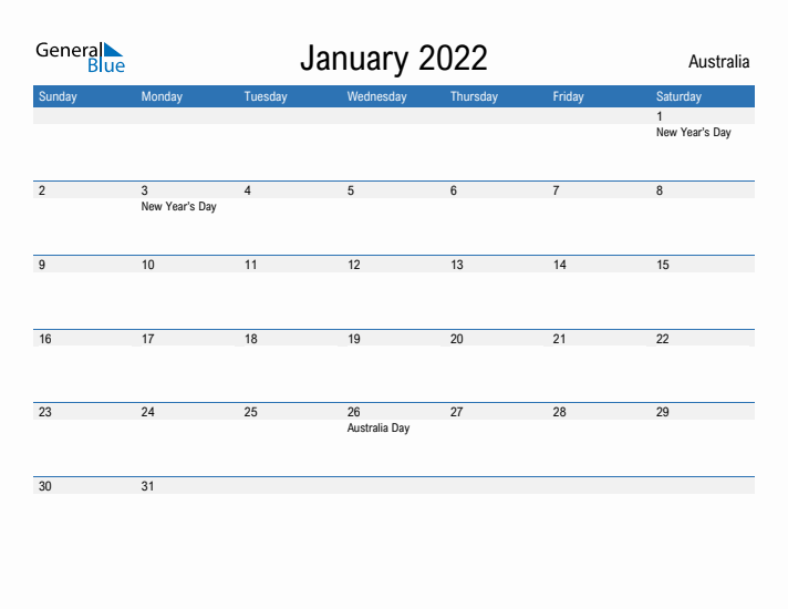 Fillable January 2022 Calendar