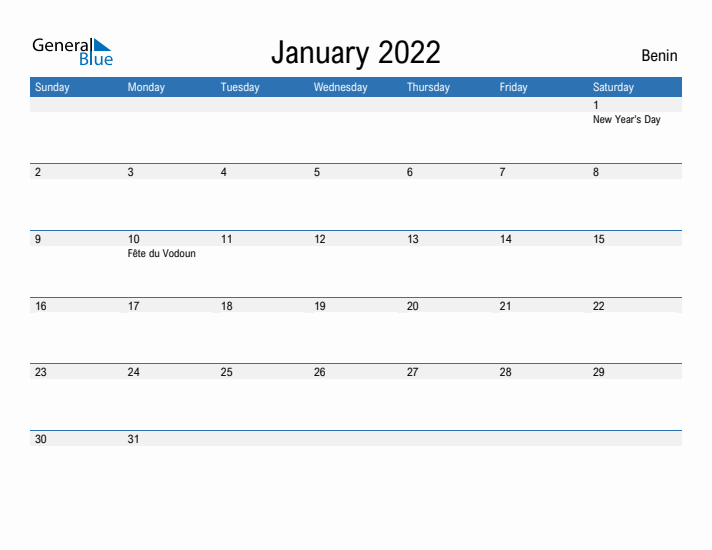 Fillable January 2022 Calendar