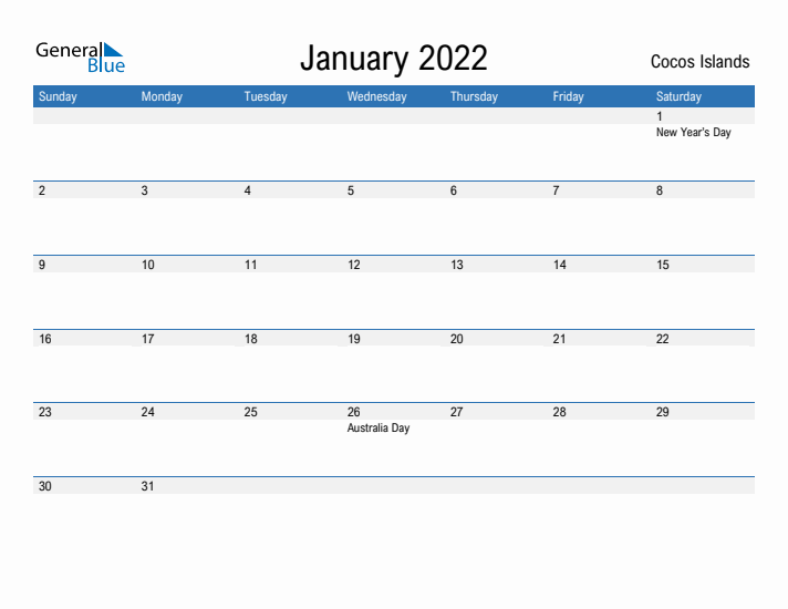 Fillable January 2022 Calendar