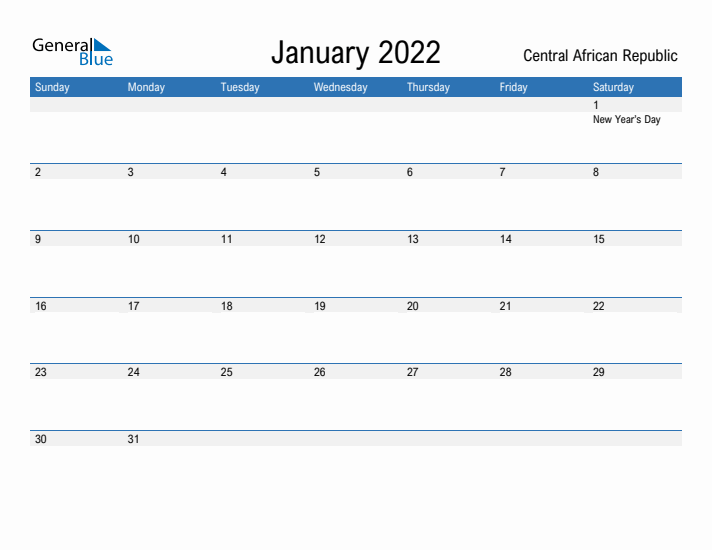 Fillable January 2022 Calendar