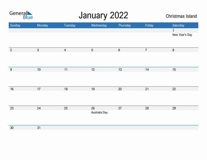 Fillable January 2022 Calendar