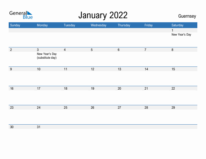 Fillable January 2022 Calendar