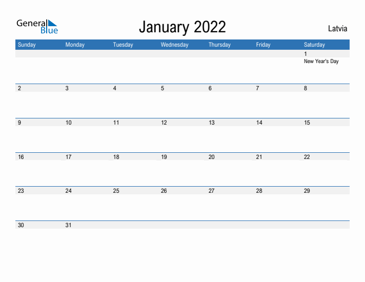 Fillable January 2022 Calendar