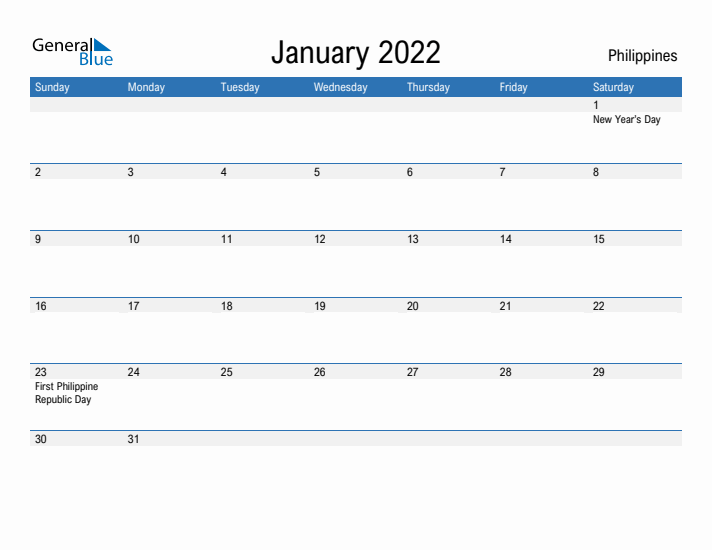 Fillable January 2022 Calendar