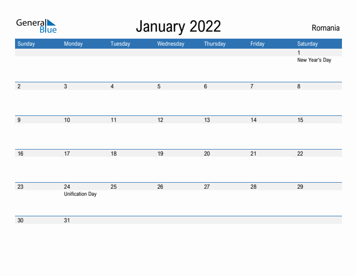 Fillable January 2022 Calendar