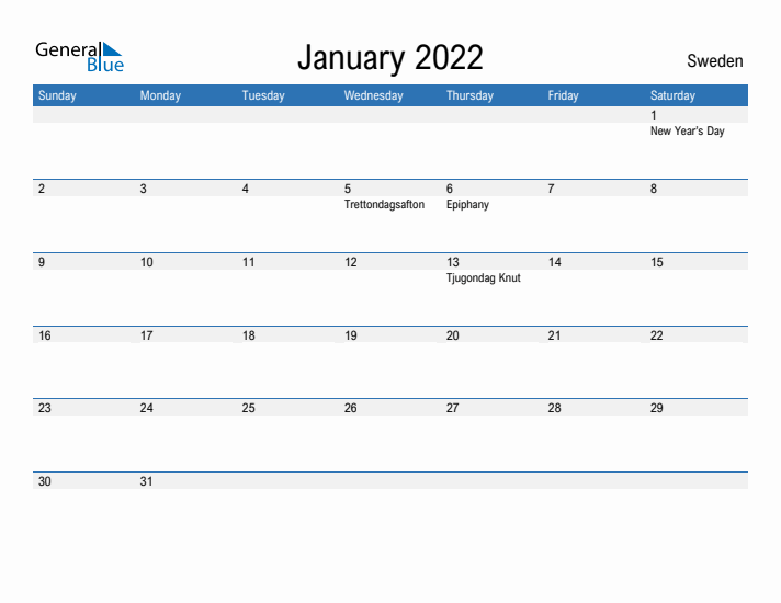 Fillable January 2022 Calendar