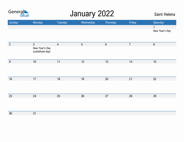 Fillable January 2022 Calendar