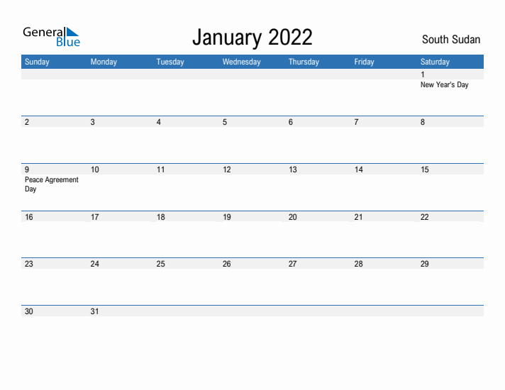 Fillable January 2022 Calendar