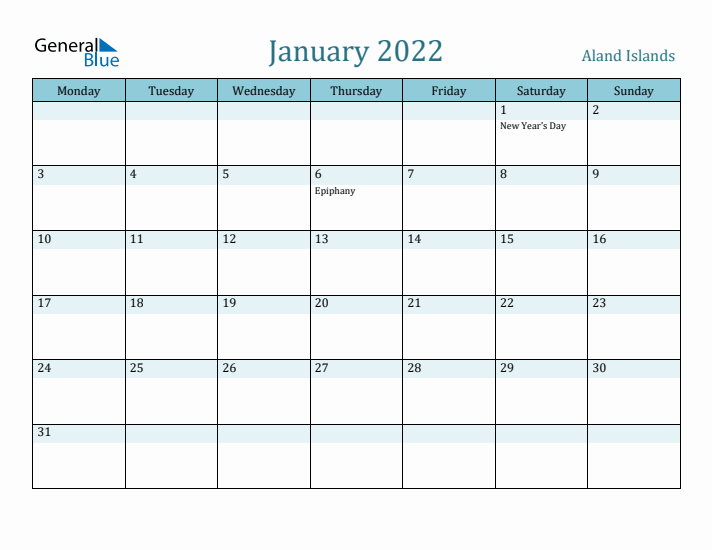 January 2022 Calendar with Holidays