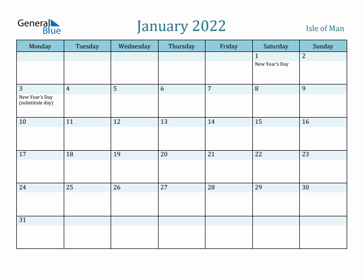 January 2022 Calendar with Holidays