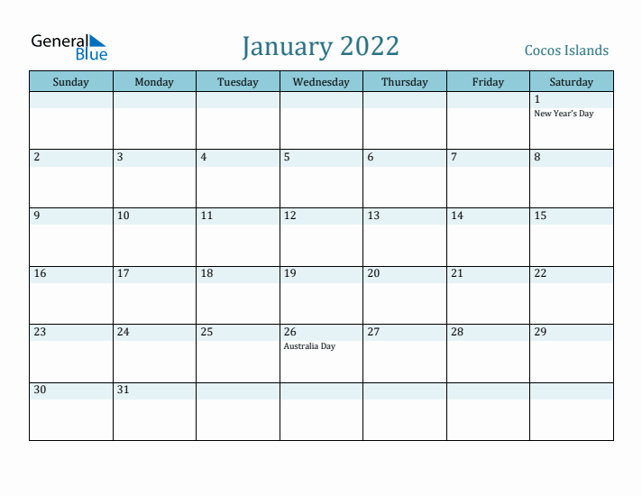 January 2022 Calendar with Holidays