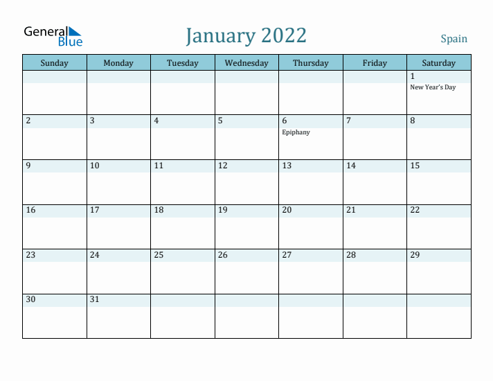 January 2022 Calendar with Holidays