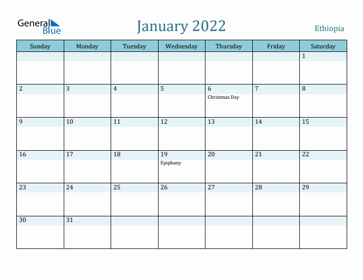 January 2022 Calendar with Holidays