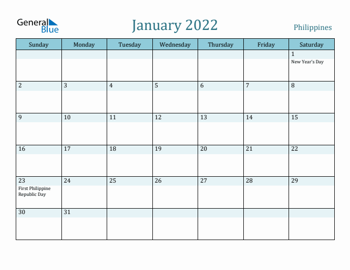 January 2022 Calendar with Holidays