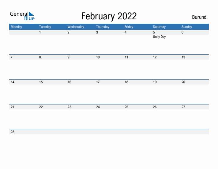 Fillable February 2022 Calendar