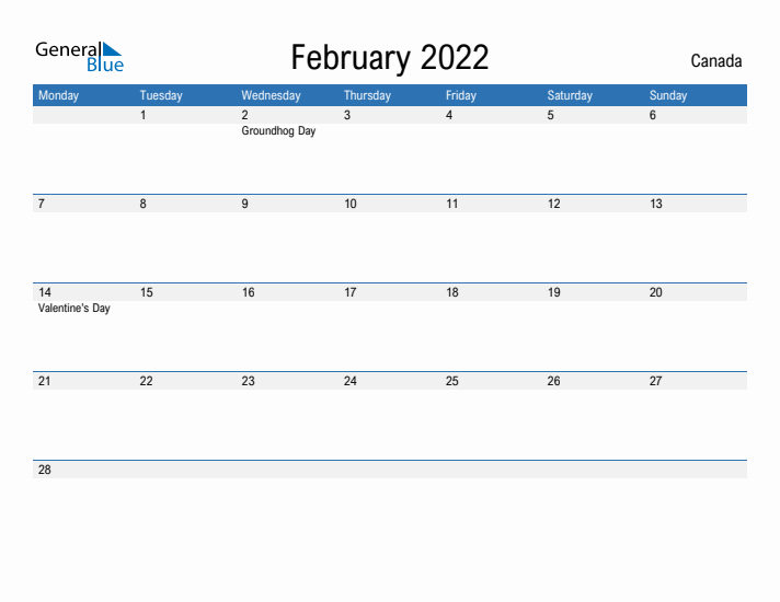 Fillable February 2022 Calendar