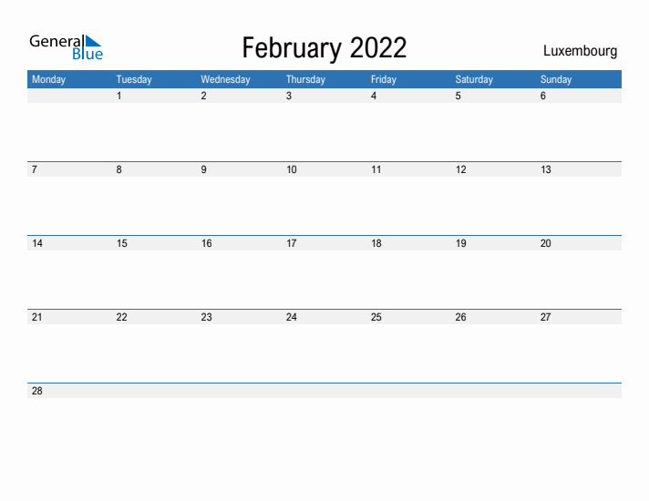 Fillable February 2022 Calendar