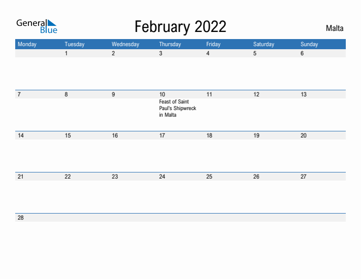 Fillable February 2022 Calendar