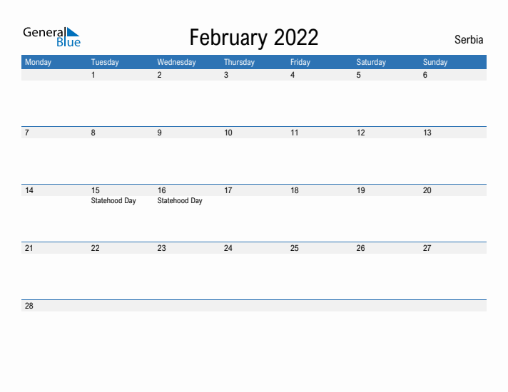 Fillable February 2022 Calendar