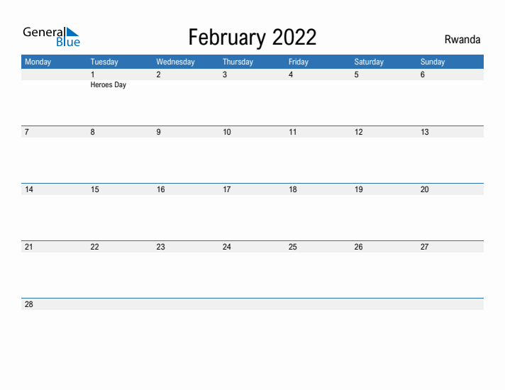 Fillable February 2022 Calendar