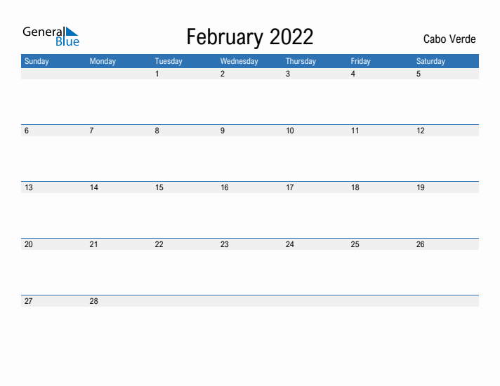 Fillable February 2022 Calendar