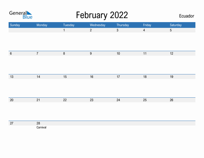 Fillable February 2022 Calendar