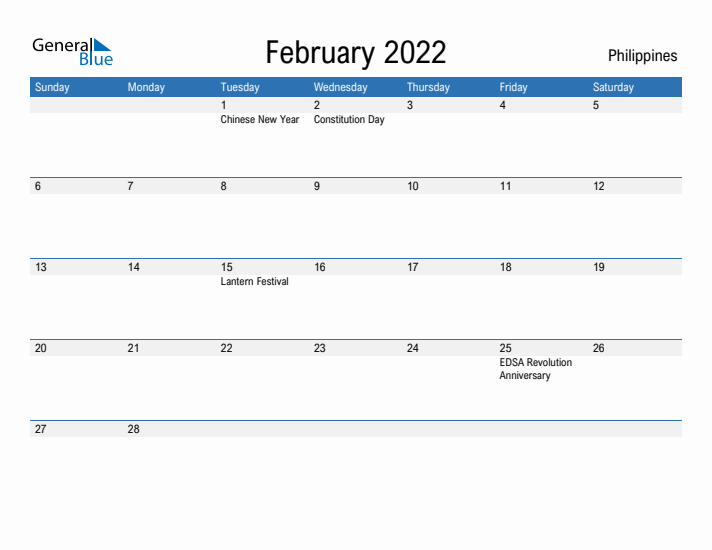 Fillable February 2022 Calendar