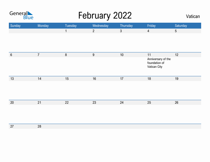 Fillable February 2022 Calendar