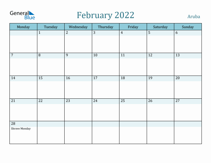 February 2022 Calendar with Holidays