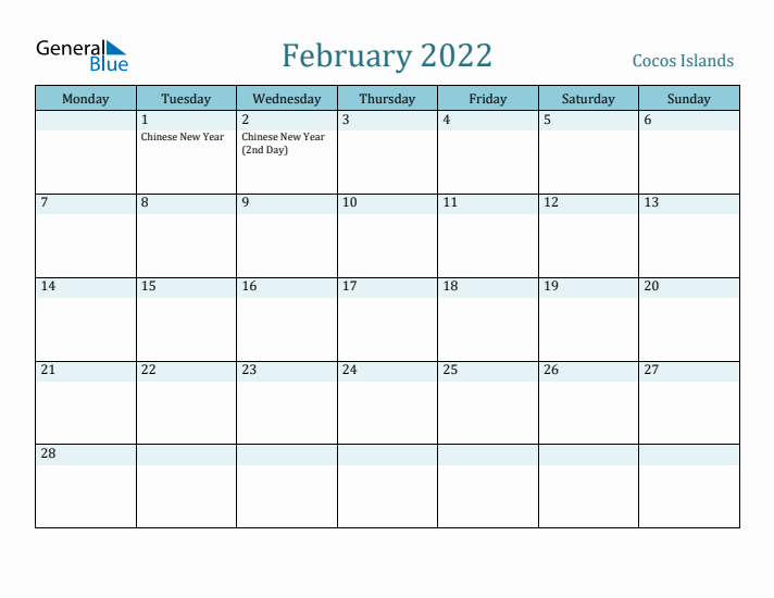 February 2022 Calendar with Holidays