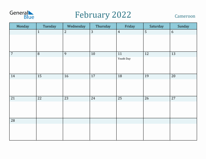 February 2022 Calendar with Holidays