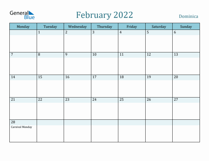 February 2022 Calendar with Holidays