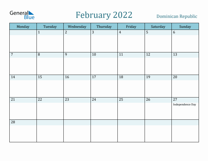 February 2022 Calendar with Holidays