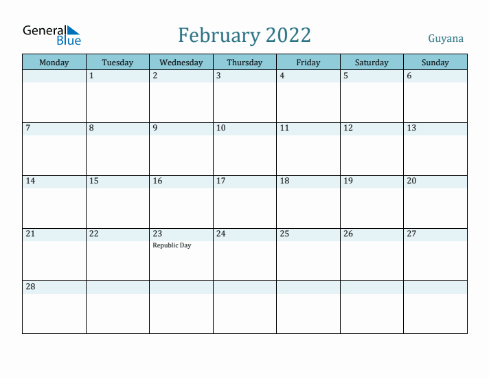 February 2022 Calendar with Holidays