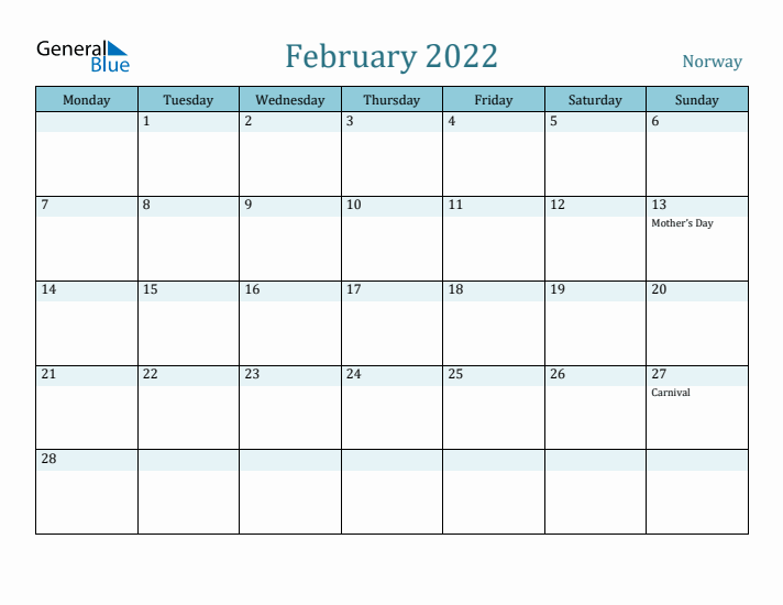 February 2022 Calendar with Holidays