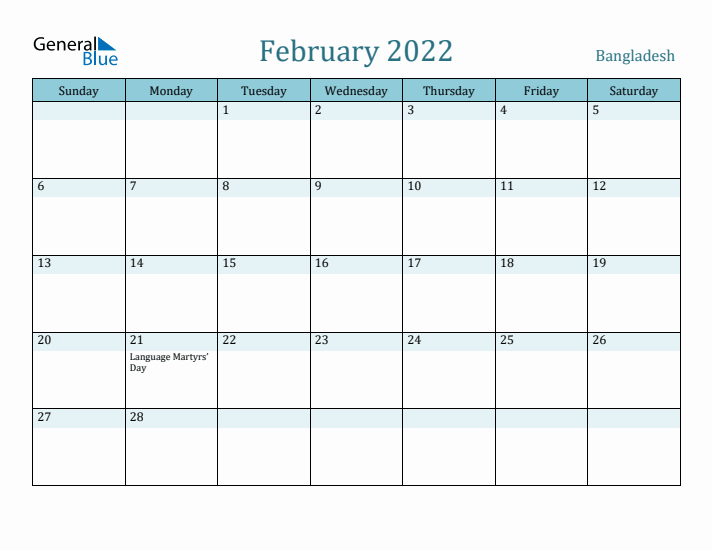 February 2022 Calendar with Holidays