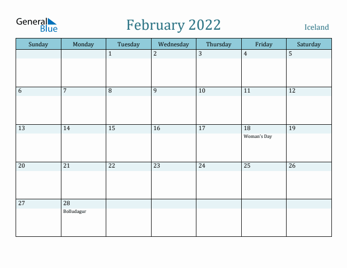 February 2022 Calendar with Holidays