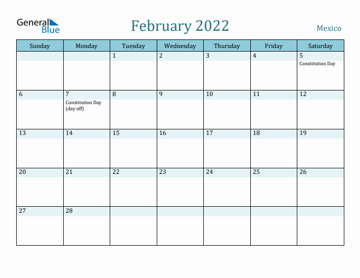 February 2022 Calendar with Holidays