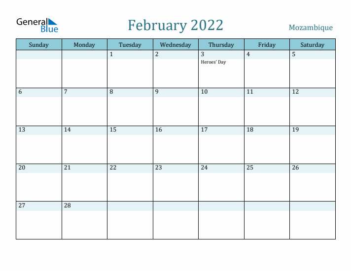 February 2022 Calendar with Holidays