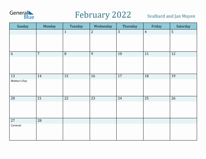 February 2022 Calendar with Holidays