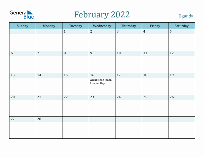 February 2022 Calendar with Holidays