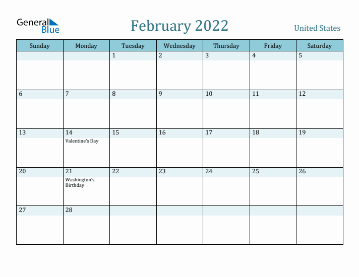 February 2022 Calendar with Holidays