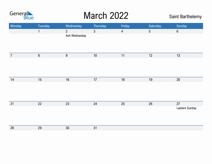 Fillable March 2022 Calendar