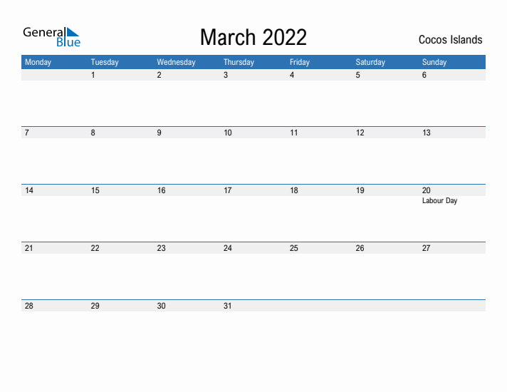 Fillable March 2022 Calendar