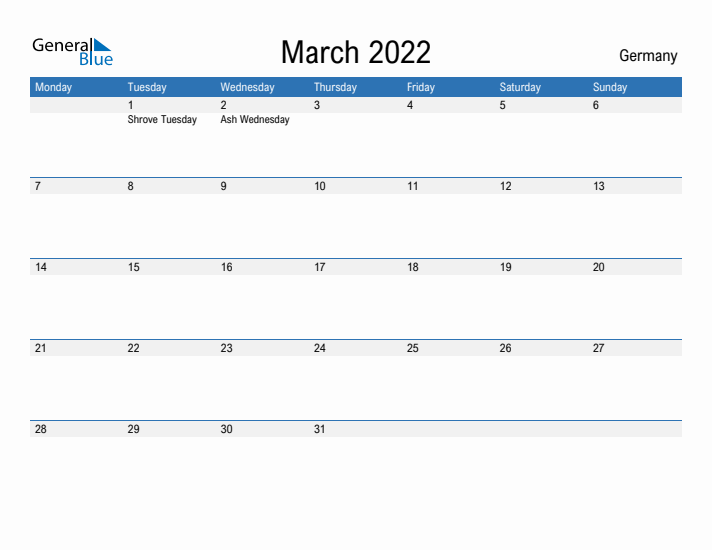 Fillable March 2022 Calendar