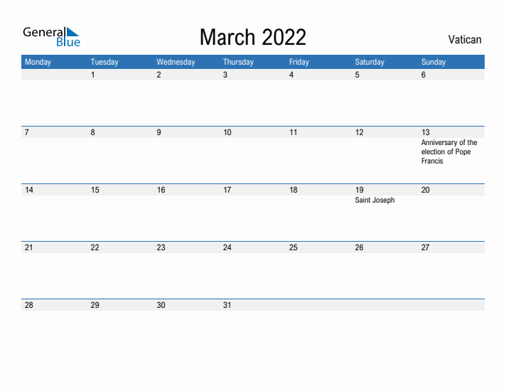 Fillable March 2022 Calendar